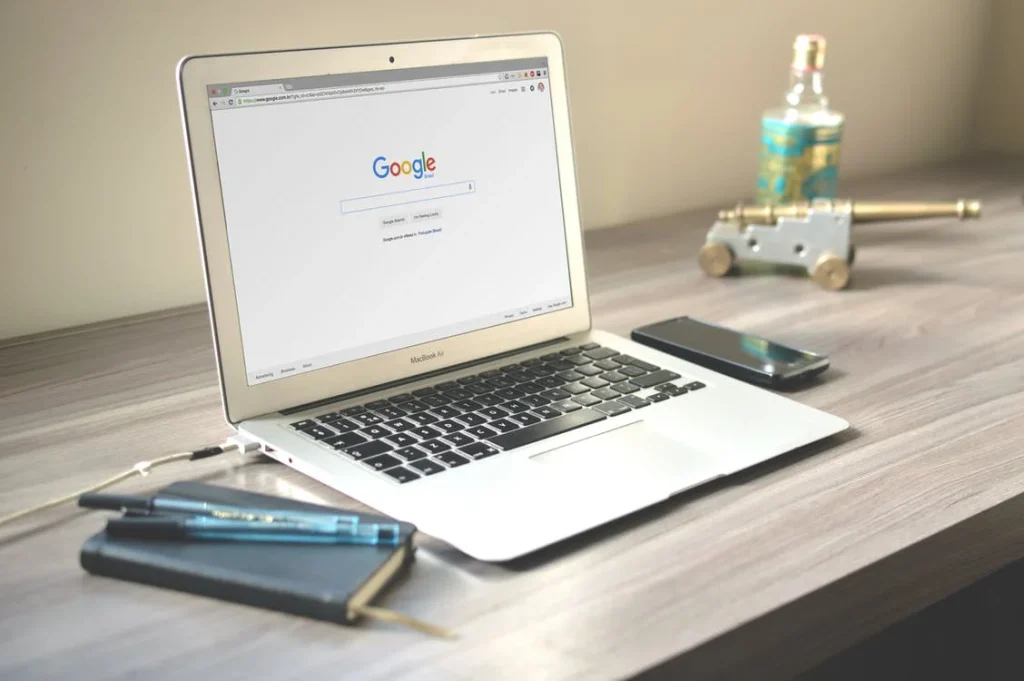 laptop with Google