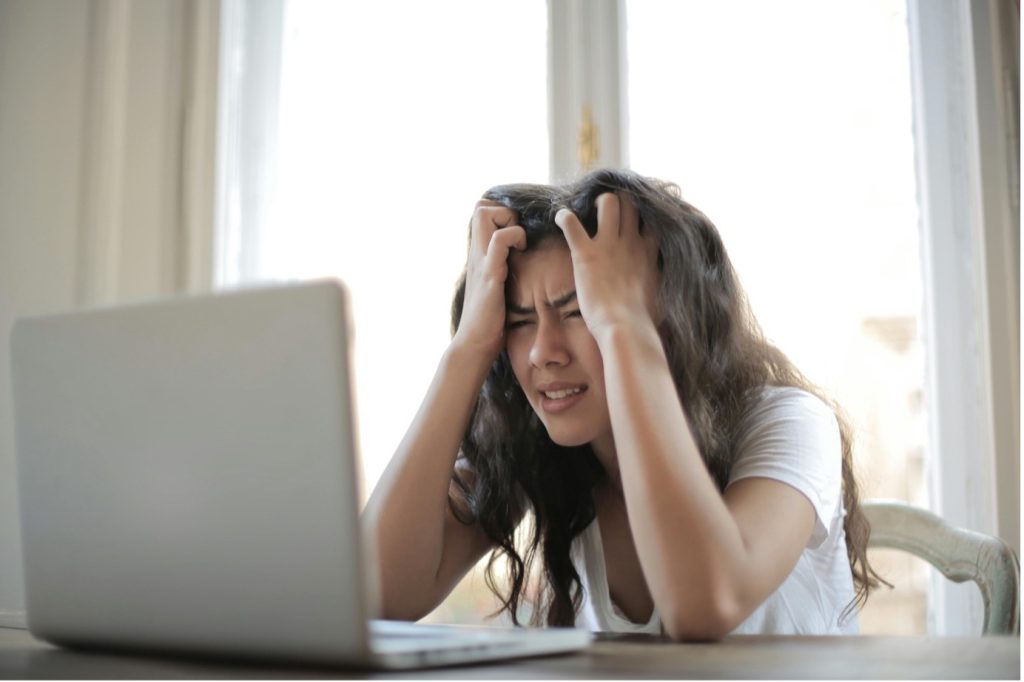 woman looking streest at work