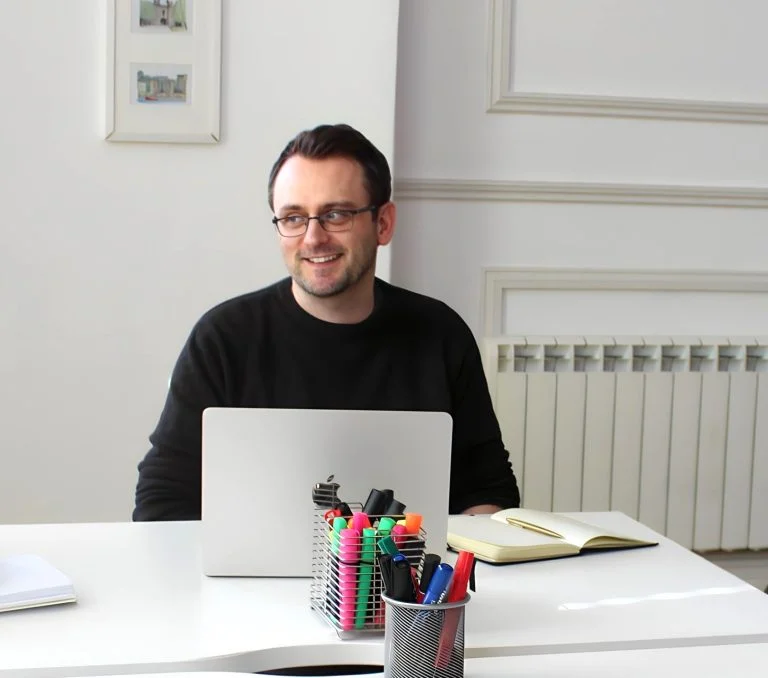 man working in an office