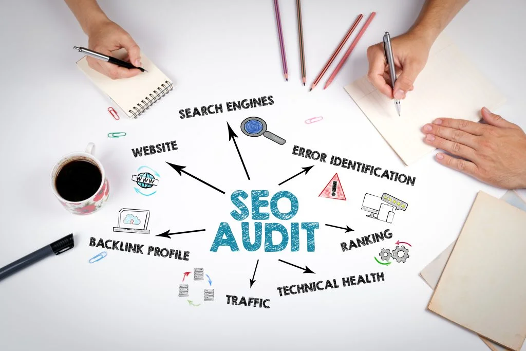 hands in a table working on seo audites