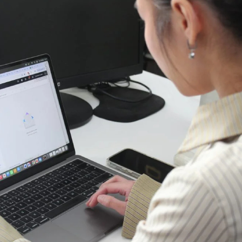 woman working in an office
