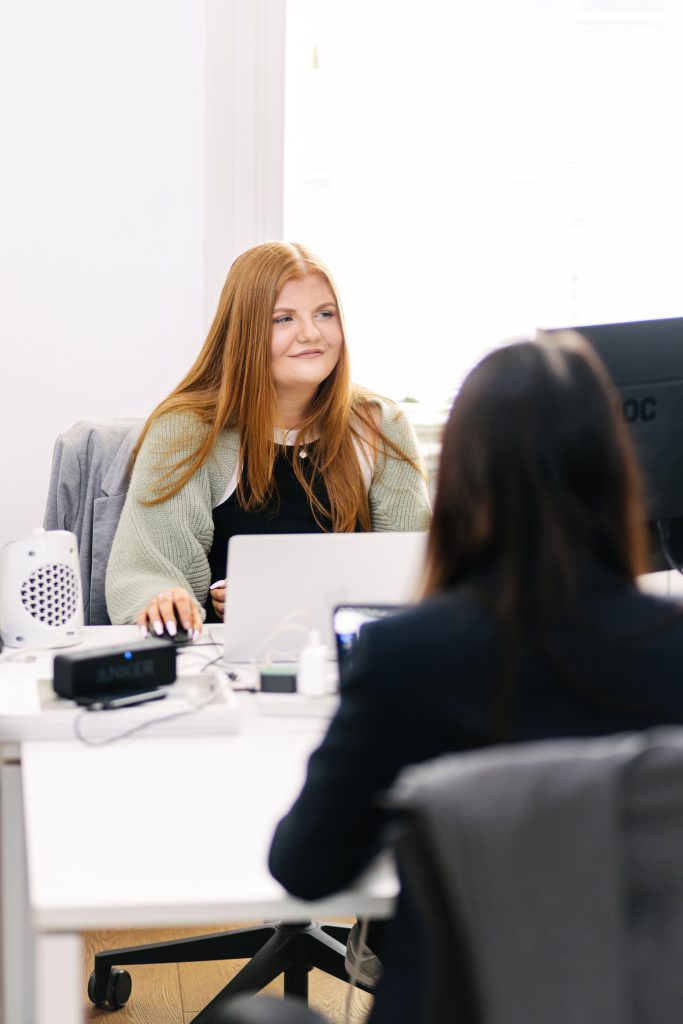 woman working in an office