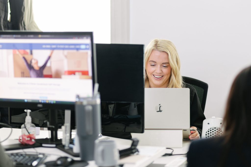 woman working in an office