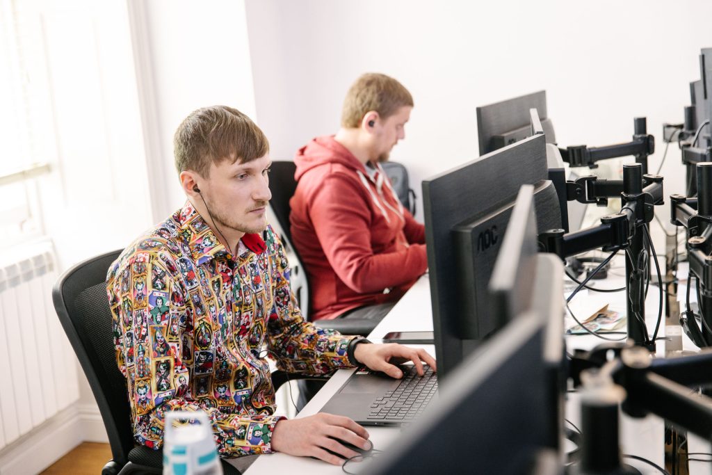 two people in an office