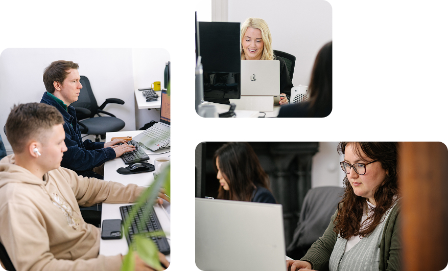 people working in an office