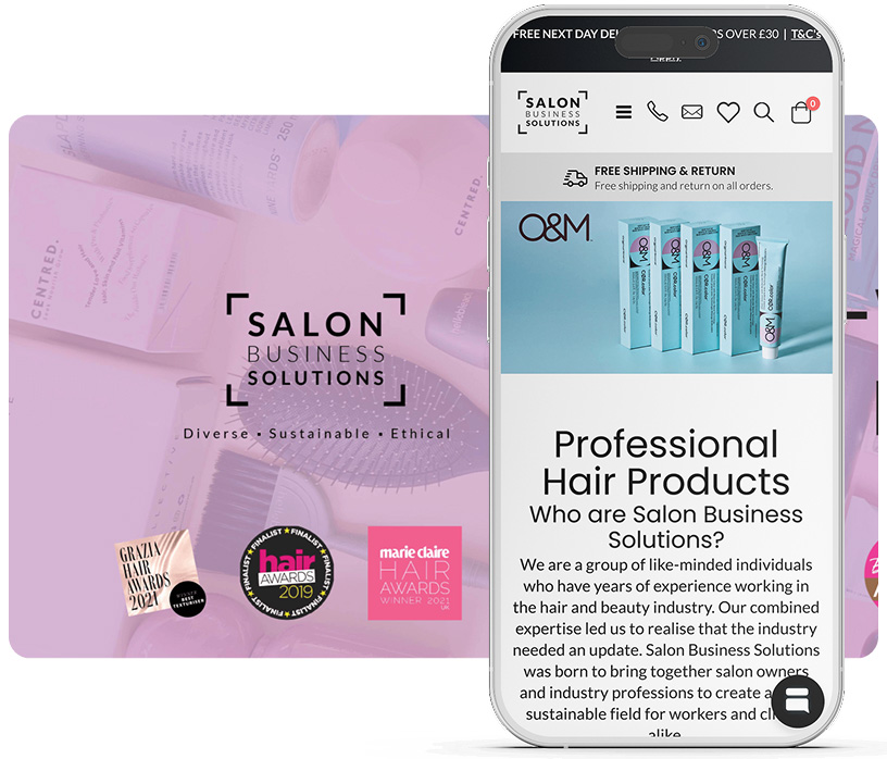 salon business solutions app in a phone