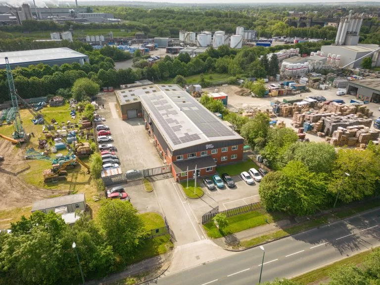 construction work place from the top