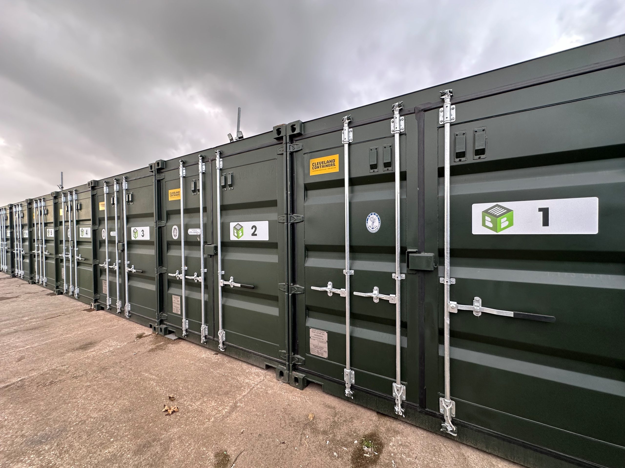 storage spaces in a dark sky day